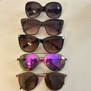 Stylish Women's Sunglasses Set - Black, Brown, Purple